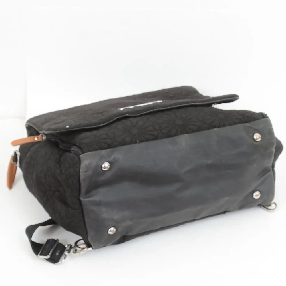 Petunia Pickle Bottom Black Embroidered Diaper Bag